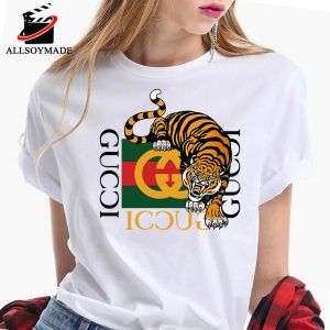 Gucci Tiger Print Cotton T-shirt for Men