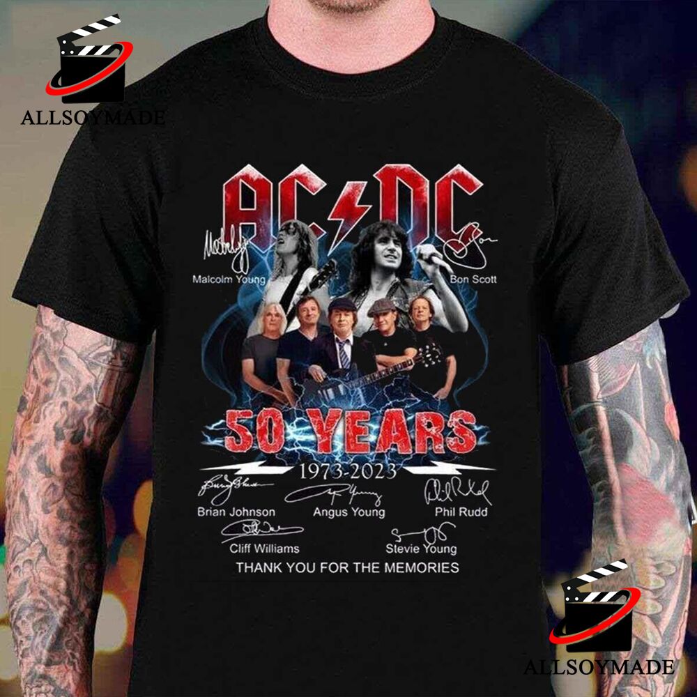 Cheap Thank You For The Memories 50 Years Anniversary ACDC T Shirt