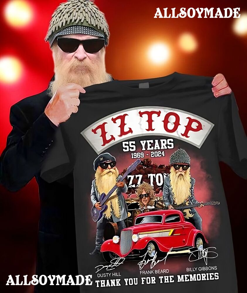 55 Years Anniversary Thank You For Memories ZZ Top T Shirt, American Rock Band ZZ Top Merch 3