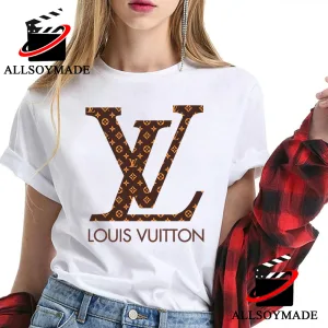 Cheap Brown Monogram Logo Louis Vuitton T Shirt Womens, Louis Vuitton Mens  T Shirt - Allsoymade