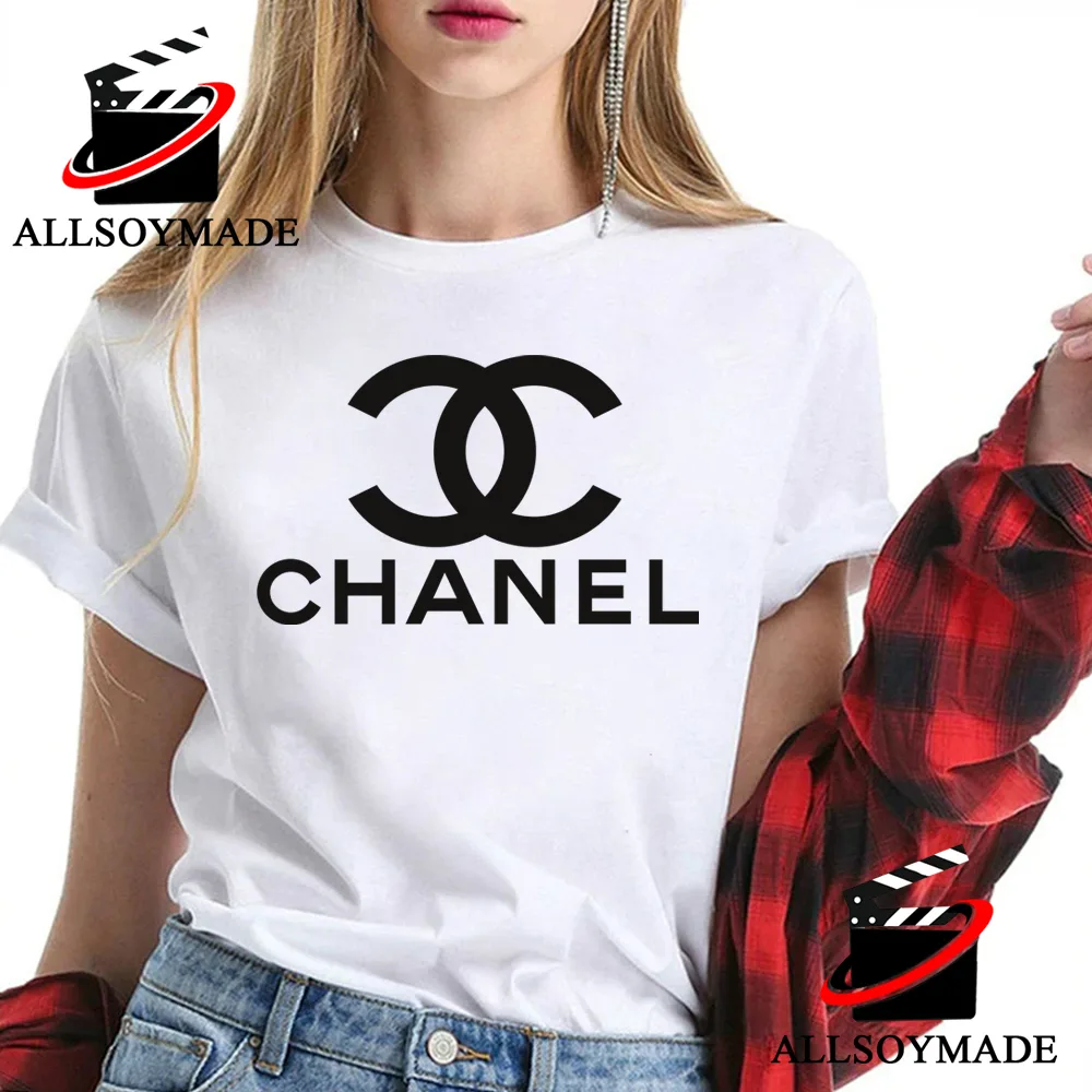 Basic Chanel Logo T Shirt, Chanel T Shirt Womens
