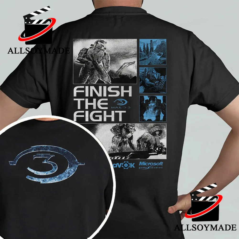 Cheap Finish The Fight Halo 3 T Shirt Mens