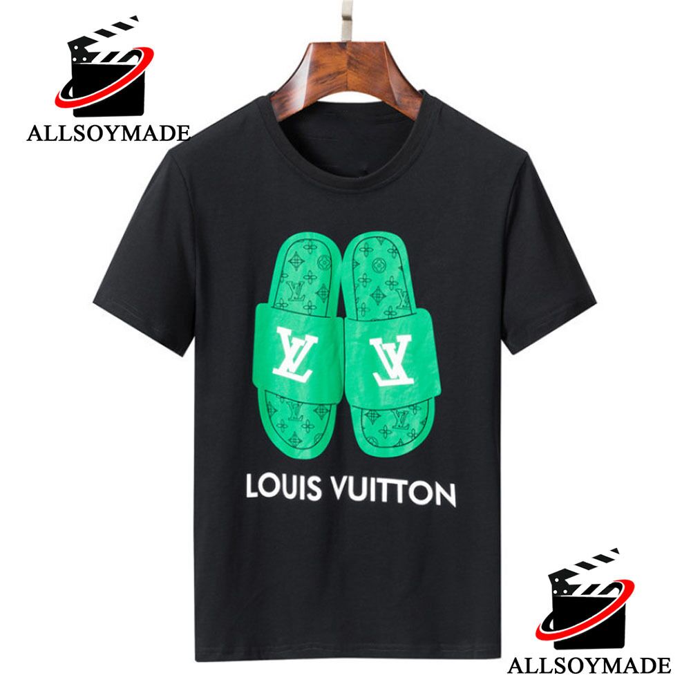 Cheap Sandals Louis Vuitton Green T Shirt, Louis Vuitton T Shirt Mens